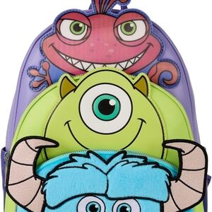 Loungefly Pixar Monsters Inc. Mike Sulley & Randall Triple Pocket Mini Backpack